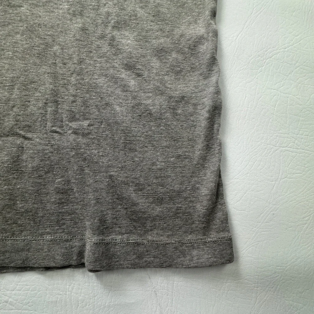 Banana Republic Mens Gray Ribbed Cotton Short Sleeve V-Neck Polo Shirt Size L